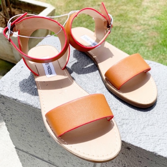 Steve Madden Shoes - Petula Flats by Steve Madden in Rust/Burnt Orange with Neon Pink Lining